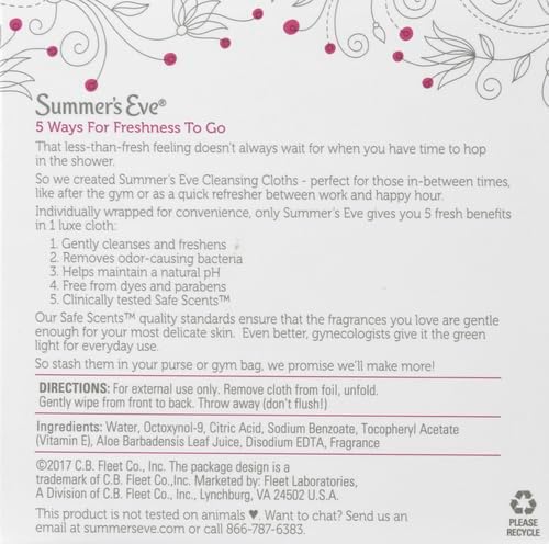 pH balanced intimate cleansing cloths by Summer's Eve for women