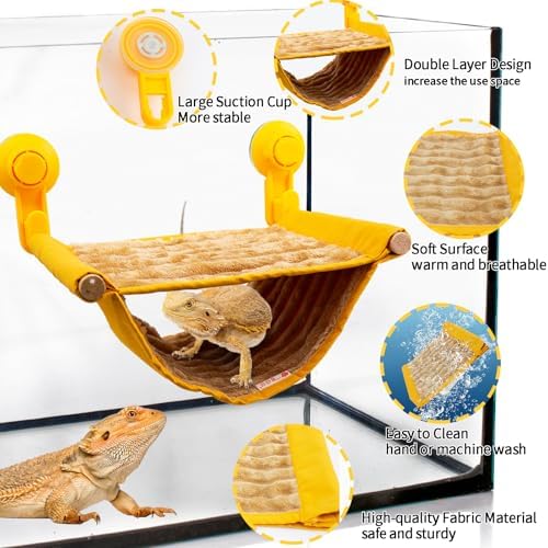 FlidRunest authentic premium imported yellow cotton reptile lounger for climbing terrarium pets