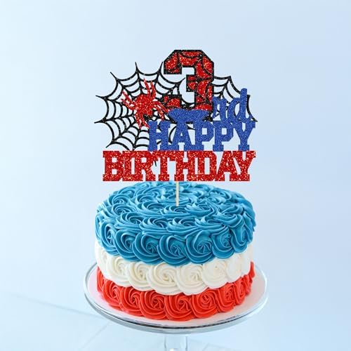 Spider themed party supplies cake topper for boy