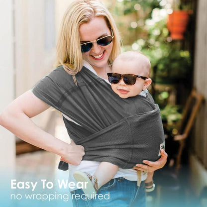 Side view of the Baby K'tan infant carrier wrap showing the adjustable back support sash.