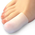 Hoogoo 10 Pack Big Toe Caps front view showing white silicone gel texture