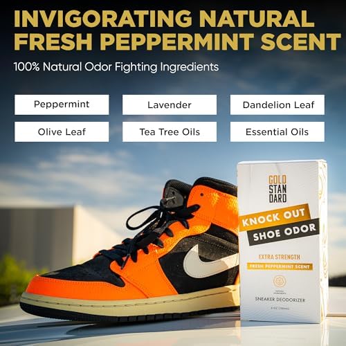 Six ounce concentrated shoe smell remover spray for gym bags and boots
