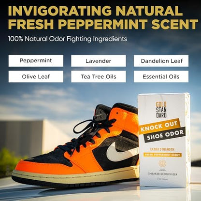 Six ounce concentrated shoe smell remover spray for gym bags and boots