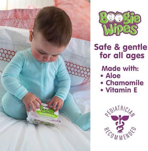 Baby Wipes by Boogie, Saline Wet Wipes for Nose, Face, Hand & Body, Made with Vitamin E, Aloe, Chamomile and Natural Saline, Unscented 30 Count Pack of 3 - Image 4