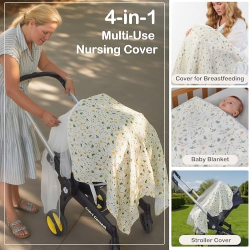 Soft muslin fabric texture of the Konssy nursing cover