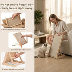 Replaceable natural sisal fabric mat texture on a premium pet scratching ramp