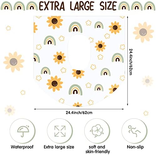 Shimeyao extra large travel toilet mats unfolded on a standard public restroom seat for germ protection