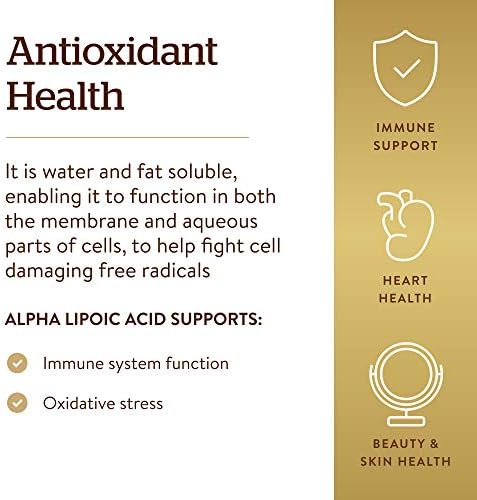 Solgar Alpha Lipoic Acid vegetable capsules cap and bottle top detail