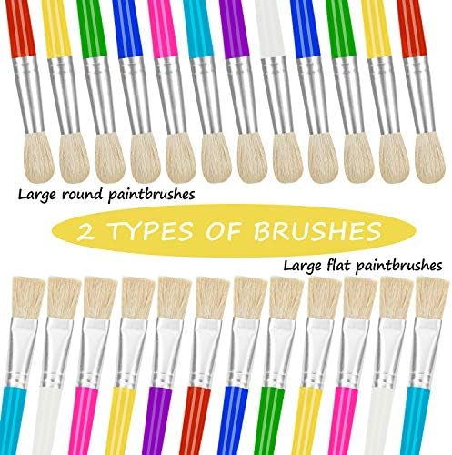 Non shedding hog bristles on the YGAOHF bulk paint brush set for kids washable paint