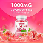 Family friendly L-Lysine 1000mg dietary supplement bottle layout