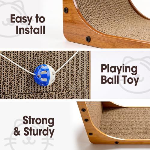 YesBes pet scratcher stable floor placement angle dimension guide diagram