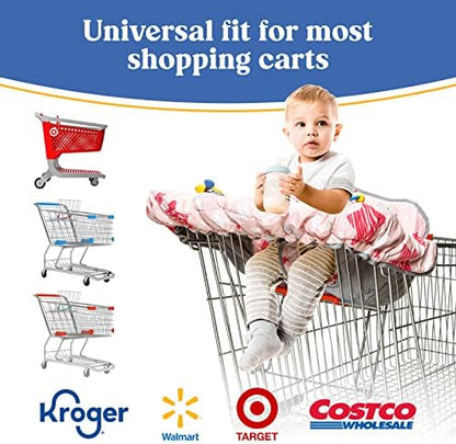 PILLANI toddler trolley cushion highlighting the adjustable safety harness belt close up.