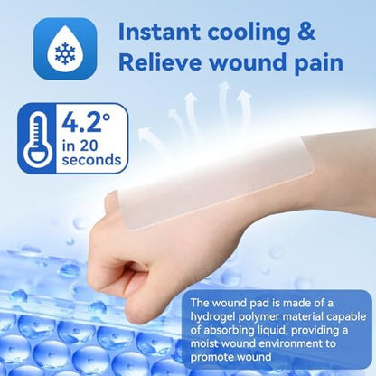 Hydrogel cooling pad being applied to a minor skin burn.