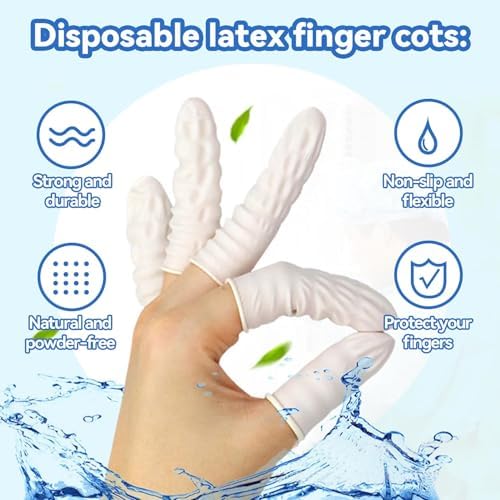 Rolled edge design of protective rubber finger sleeves for electronic repair safety