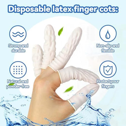 Rolled edge design of protective rubber finger sleeves for electronic repair safety