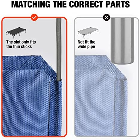 Blue veehoo chew proof dog bed mat replacement installed on a frame