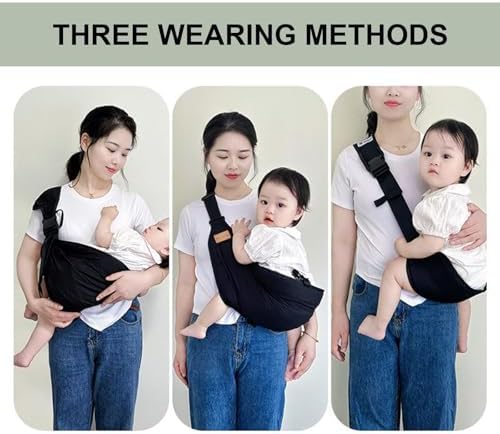 Side profile of the Hewmaw portable sling carrier highlighting the ergonomic non-slip hip seat design.