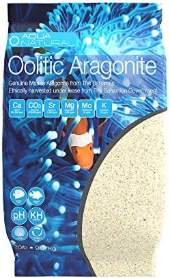 Aqua Natural 20 Pound aragonite sand bag back details