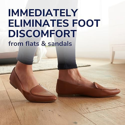 Clear gel cushioning inserts for women's flats showing targeted heel and ball of foot pads.