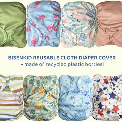 Bisenkid cloth diaper cover flat lay on white background