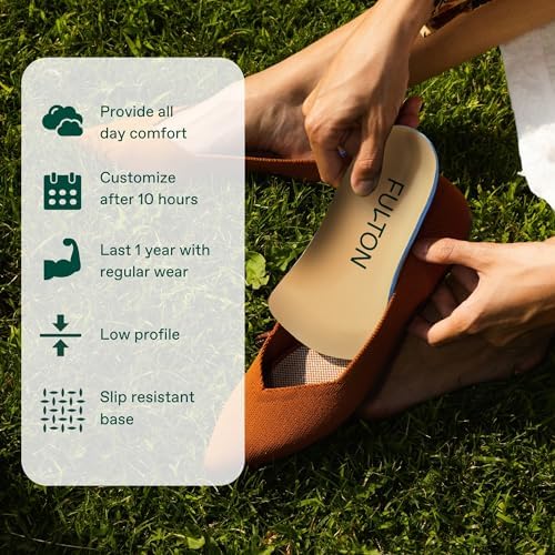 Fulton cork insoles placed inside a loafer to demonstrate the low profile fit