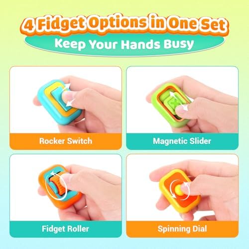 Close up of multi functional ADHD tools with sliders and clickers