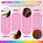 Model showing temporary colorful hair streaks using chalk combs