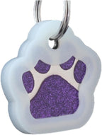 Laser Etched Stainless Steel Pet ID Tags Custom Personalized for Dog & Cat Paw Print Bone Round Tag (Glitter Pink) - Image 13