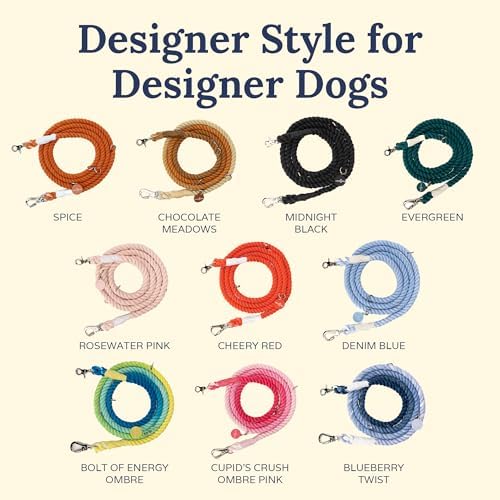 Adjustable O-rings on cotton rope dog leash