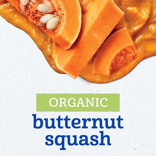 Gerber organic butternut squash puree glass jar side profile