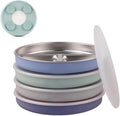 Elk and Friends stainless steel divided toddler plates set of 4 front view