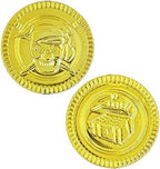 Embossed detail view of the non-toxic gold plastic play tokens for kids.
