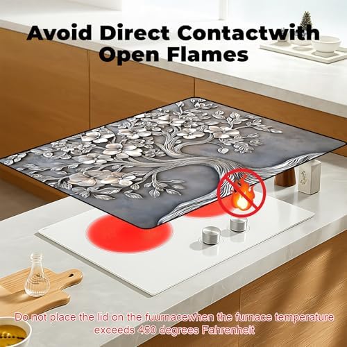 Electric stove protected by BSFHH glass cover in a modern kitchen