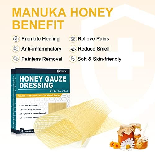Medical Grade Honey Bandages showing the individual sterile packaging for hygienic first aid application.