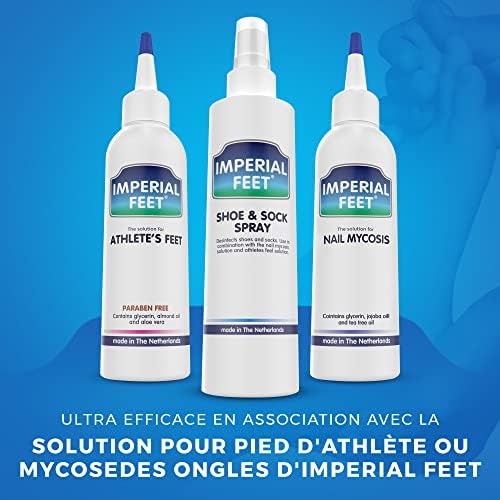 Imperial Feet 150ml spray bottle highlighting its diabetic friendly and nail health benefits.