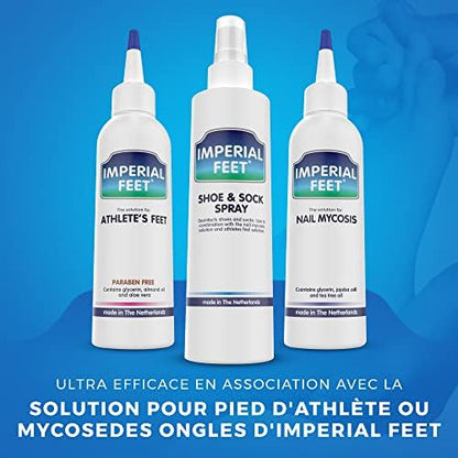 Imperial Feet 150ml spray bottle highlighting its diabetic friendly and nail health benefits.