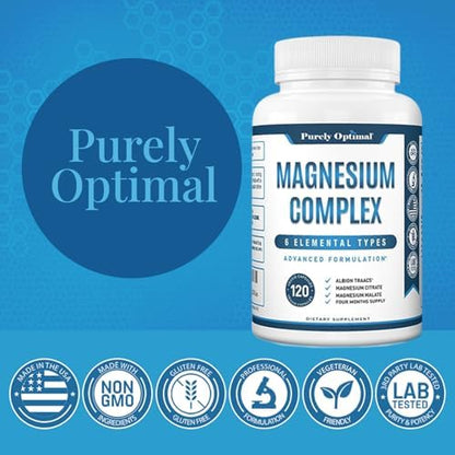 Six in one magnesium complex capsules for stress management and cardiovascular health support