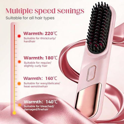 Close up of curved bristles on MAG+ cordless hair brush