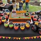 Educational party supplies monster truck decor layout
