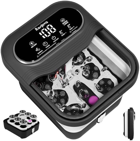 Ranjova foot bath with motorized shiatsu massage rollers active