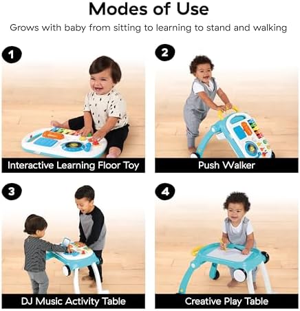 Baby Einstein 4-in-1 activity center converted into a toddler music table mode with piano keys.