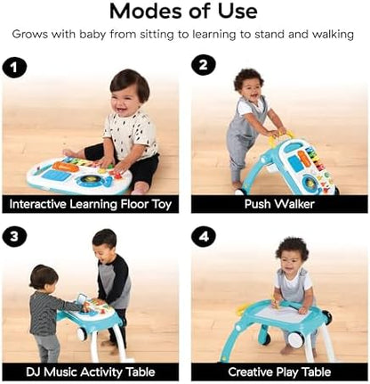 Baby Einstein 4-in-1 activity center converted into a toddler music table mode with piano keys.