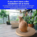 Side view highlighting the premium tightly compressed layers of the round cat scratcher pad.