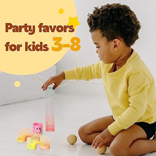 Children hands organizing the colorful smiley face fidget toys for school classroom reward prizes.