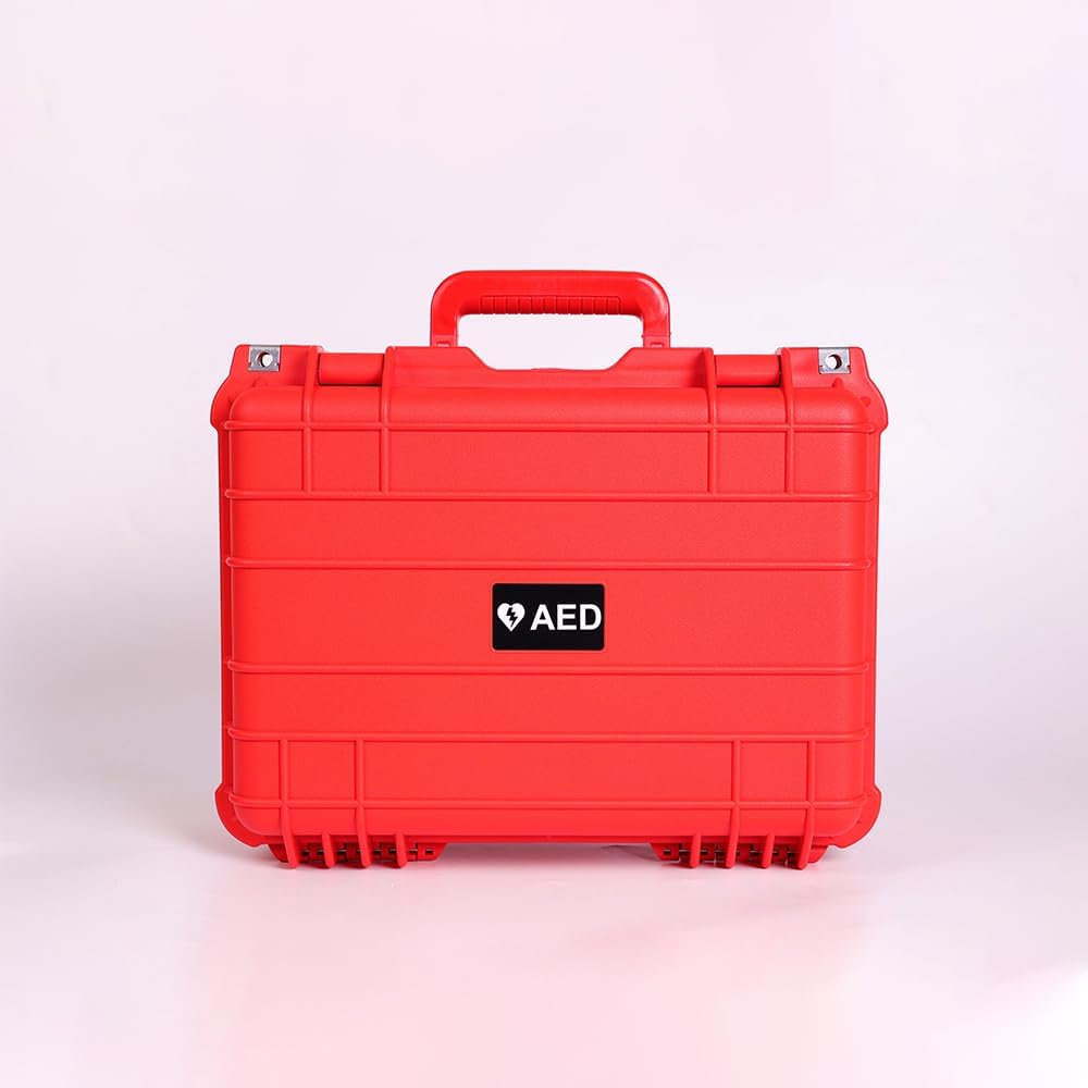 One Beat Medical Waterproof AED Case red front view hardshell protective storage
