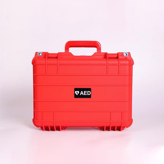 One Beat Medical Waterproof AED Case red front view hardshell protective storage