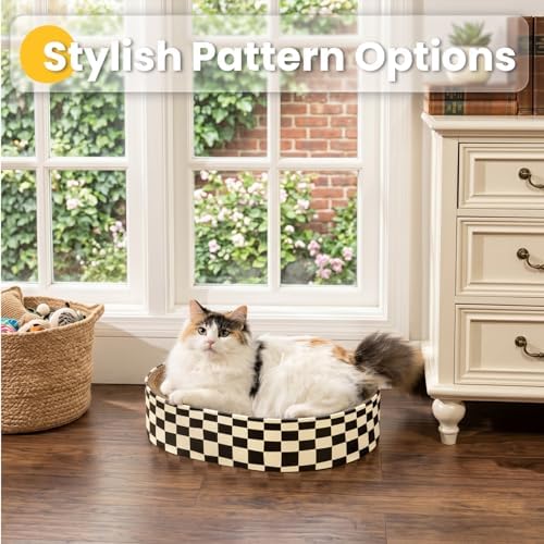 Conlun black and white checkered cat lounge box exterior detail