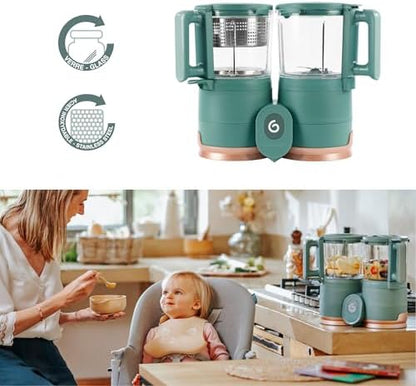 Babymoov non toxic steamer and blender control panel displaying automatic timer settings
