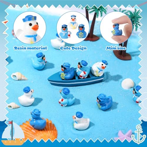 Tiny cruise ducks for hiding games featuring anchor and swimming ring details