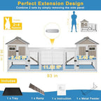 Ketive 48" L Rabbit Hutch Outdoor Indoor Bunny Hutch Weatherproof, 2-Story Wood Rabbit Cage with Deep Tray, Chew-Resistant Ramp, UV Roof, Bunny House for Small Animal, Expandable Guinea Pig Cage - Image 7